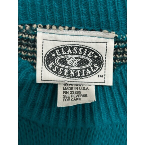 Vintage Teal Teddy Bear Sweater Classic Tee Essentials Womens Size Medium - Picture 5 of 9